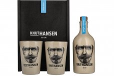 Džinas-Knut Hansen Dry 42% 0.5L + 2 glass + wooden GB