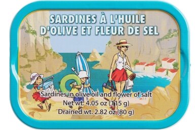 Konservai-LA BONNE MER sardinės alyvuogių aliejuje su druska, 115g