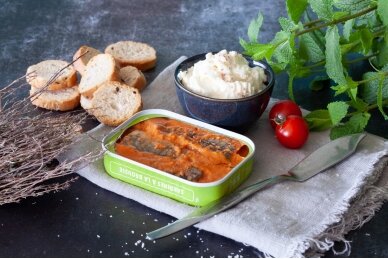 Konservai-LA BONNE MER sardinės su brousse sūriu, pomidorais ir mėta, 115g 1 Konservai-LA BONNE MER sardinės su brousse sūriu, pomidorais ir mėta, 115g 1
