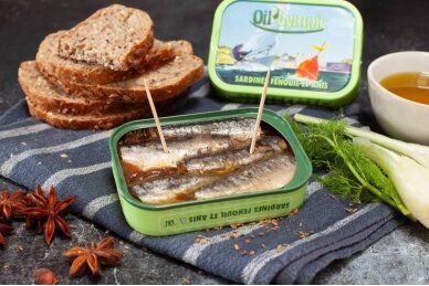 Konservai-LES BELLES DE MARSEILLE sardinės su pankoliais ir anyžiumi 115g 1