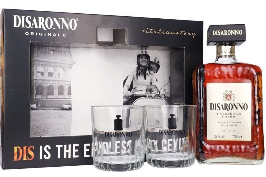 Likeris-Amaretto Disaronno 28% 0.7L + GB + 2 Glass Likeris-Amaretto Disaronno 28% 0.7L + GB + 2 Glass
