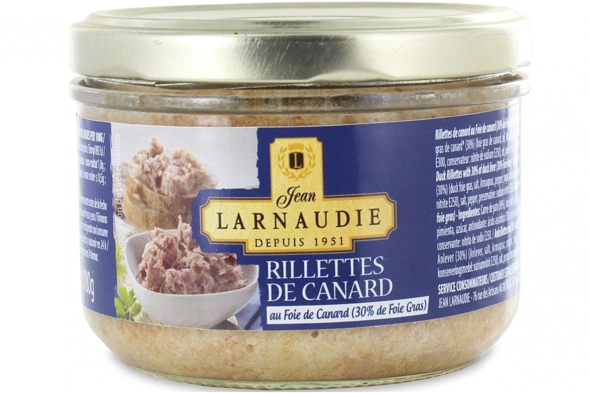 Riletai-LARNAUDIE antienos riletas su 30% anciu foie gras 180g Riletai-LARNAUDIE antienos riletas su 30% anciu foie gras 180g