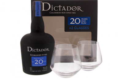 Romas-Dictador 20YO 40% 0.7L + GB + 2 glasses