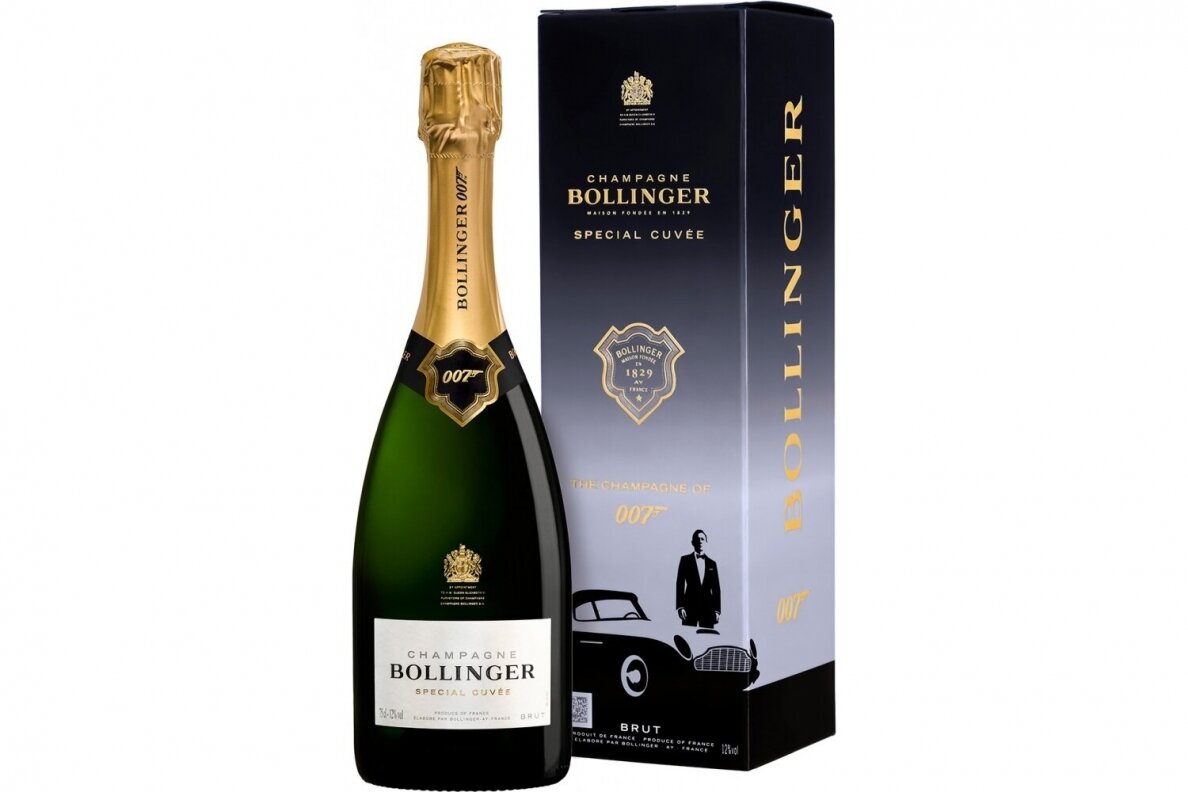 Šampanas-Bollinger Special Cuvee Brut James Bond 007 Limited Edition 12% 0.75L + GB Šampanas-Bollinger Special Cuvee Brut James Bond 007 Limited Edition 12% 0.75L + GB
