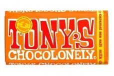 Šokoladas-Tony's Chocolonely Milk Chocolate Caramel Sea Salt 240g