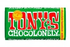 Šokoladas-Tony's Chocolonely Milk Chocolate Hazelnut 240g