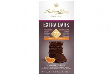 Šokoladas-Anthon Berg Extra Dark Orange Tablet 77% 80g