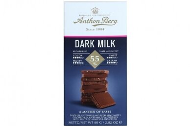 Šokoladas-Anthon Berg Dark Milk Tablet 55% 80g