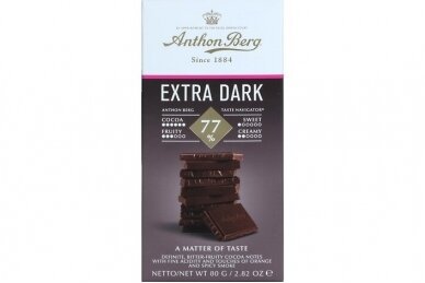 Šokoladas-Anthon Berg Extra Dark Tablet 77% 80g