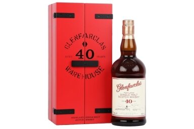 Viskis-Glenfarclas 40YO Highland Single Malt Scotch Whisky 43% 0.7L + GB Viskis-Glenfarclas 40YO Highland Single Malt Scotch Whisky 43% 0.7L + GB