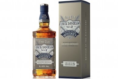 Viskis-Jack Daniel's Sour Mash Tennessee Whiskey Legacy Edition No.3 Grey Design 43% 0.7L + GB