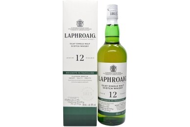 Viskis-Laphroaig 12YO 46% 0.7L + GB Viskis-Laphroaig 12YO 46% 0.7L + GB