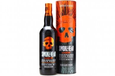 Viskis-Smokehead Rum Cask Rebel 46% 0.7L + GB