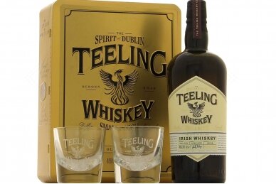 Viskis-Teeling Small Batch Irish Whiskey Rum Cask 46% 0.7L + GB + 2 Glass